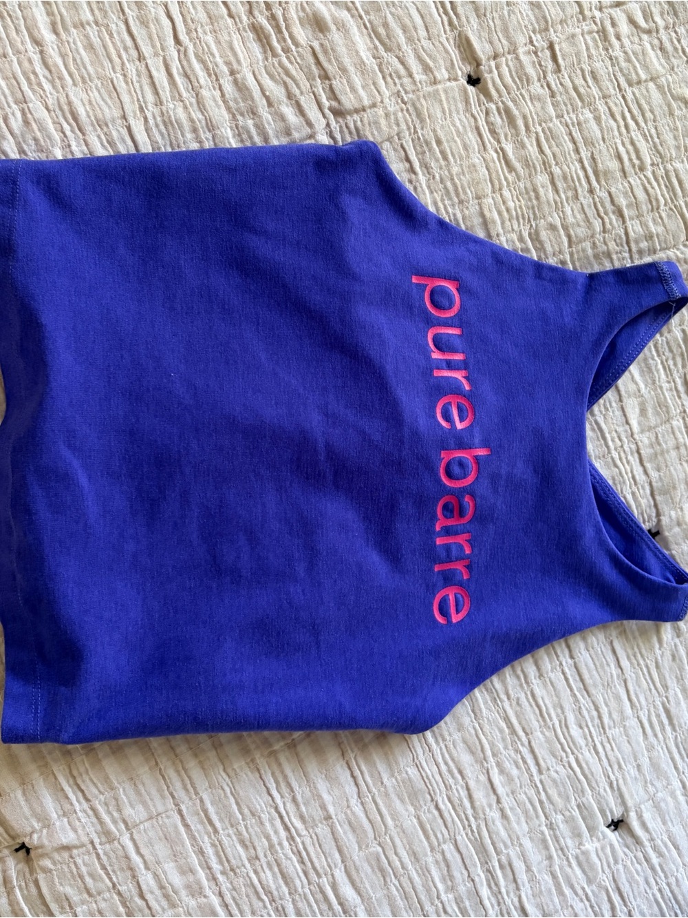 Beyond Yoga Purple Tank Top with Pink 'pure barre' Logo